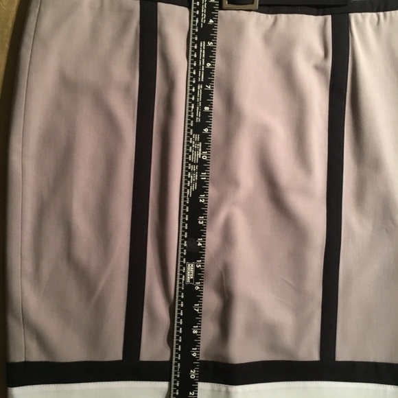 𝅺WORTHINGTON Color Block Straight/Pencil Skirt, BIack/“Greige”/White, Size 10 - Picture 6 of 8